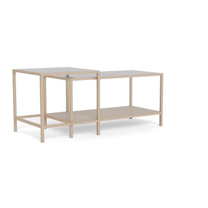 2er-Set Couchtisch SARON 90x50 cm grau/transparent