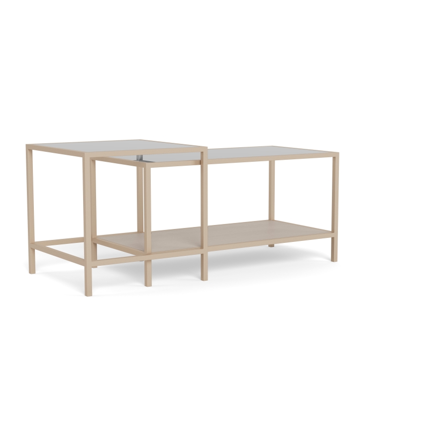 2er-Set Couchtisch SARON 90x50 cm grau/transparent