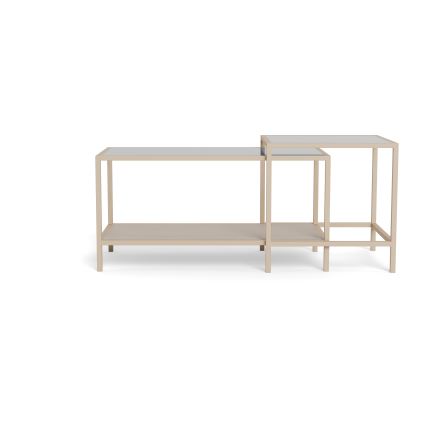 2er-Set Couchtisch SARON 90x50 cm grau/transparent