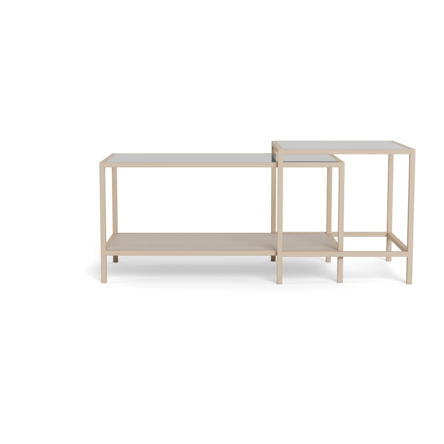 2er-Set Couchtisch SARON 90x50 cm grau/transparent