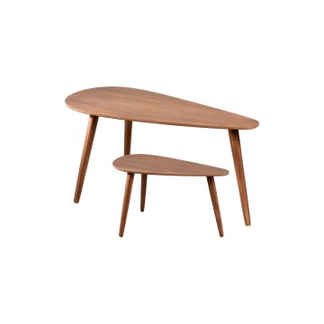 2er-Set Couchtisch SOLE 60/80x30/40 cm Nussbaum
