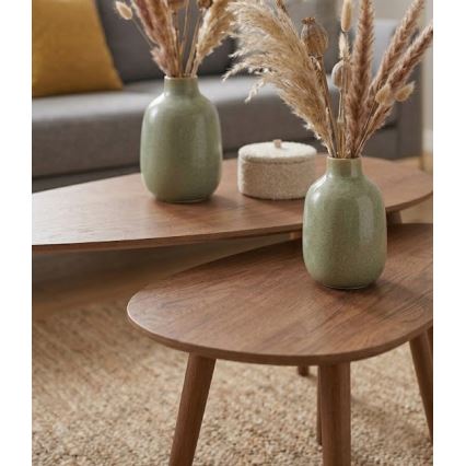 2er-Set Couchtisch SOLE 60/80x30/40 cm Nussbaum