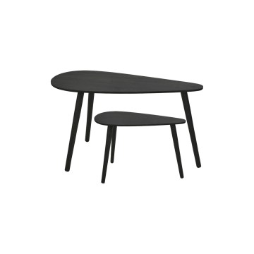 2er-Set Couchtisch SOLE 60/80x30/40 cm schwarz
