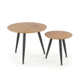 2er-Set Couchtisch ZENYA Eiche/Schwarz