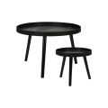 2er-Set Couchtische VERDE, Ø 60/38 cm, schwarz