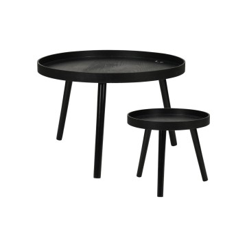 2er-Set Couchtische VERDE, Ø 60/38 cm, schwarz