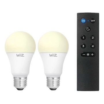 2er-Set dimmbare LED-Glühbirne A60 E27/9W/230V 2700K Wi‑Fi + Fernbedienung - WiZ