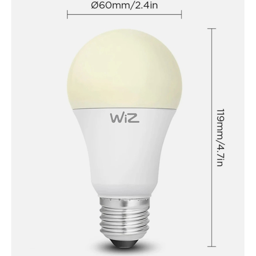 2er-Set dimmbare LED-Leuchtmittel A60 E27/9W/230V 2700K Wi-Fi + Fernbedienung - WiZ