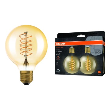 2er-Set dimmbare LED-Lampen VINTAGE FILAMENT E27/4,8W/230V 2200K - Osram