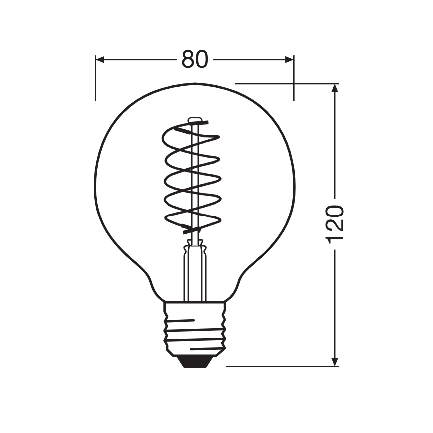 2er-Set dimmbare LED-Leuchtmittel Vintage-Filament E27/7,8W/230V 1800K - Osram