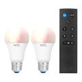 2er-Set dimmbare LED-RGBW-Lampe A60 E27/9W/230V 2200-6500K Wi-Fi + Fernbedienung - WiZ