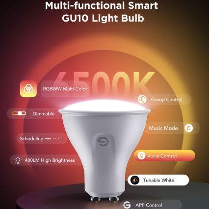 2er-Set dimmbare LED-RGBWW-Reflektorlampen MATTER GU10/4,8W/230V 2700-6500K Wi-Fi - Govee