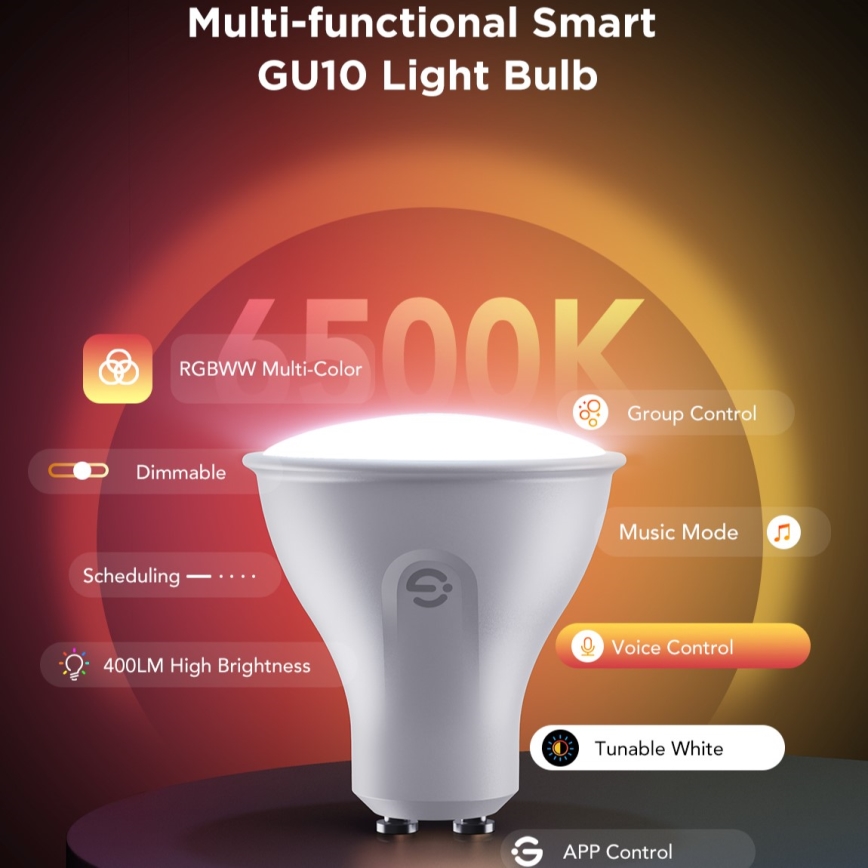 2er-Set dimmbare LED-RGBWW-Reflektorlampen MATTER GU10/4,8W/230V 2700-6500K Wi-Fi - Govee
