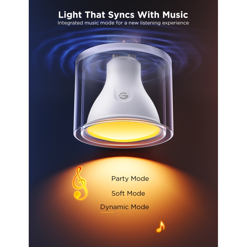 2er-Set dimmbare LED-RGBWW-Reflektorlampen MATTER GU10/4,8W/230V 2700-6500K Wi-Fi - Govee