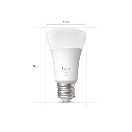 2er-Set dimmbare Philips Hue WHITE LED-Lampen E27/9,5W/230V 2700K