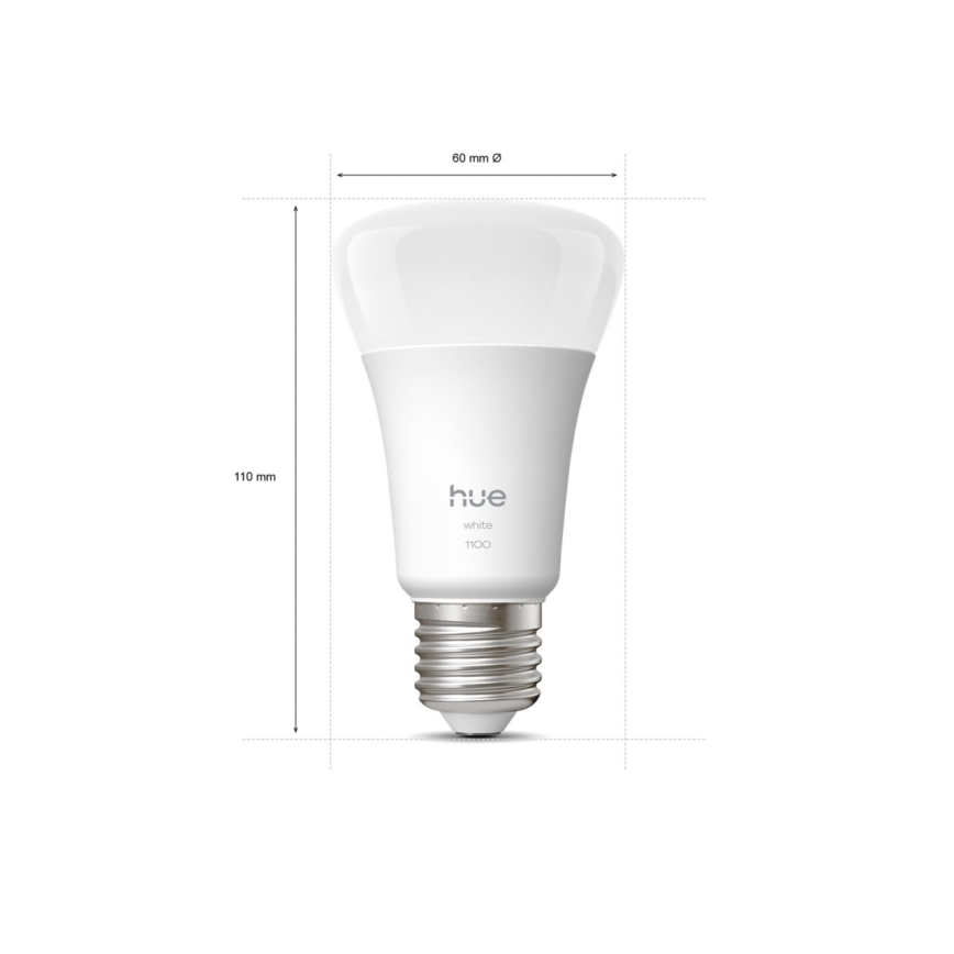 2er-Set dimmbare Philips Hue WHITE LED-Lampen E27/9,5W/230V 2700K