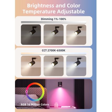 2er-Set dimmbare LED-RGBW-Lampen MESH GU10/6,5W/230V 2700-6500K Wi-Fi - Aigostar