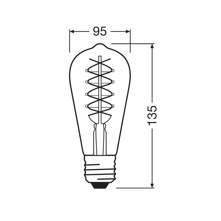 2er-Set dimmbare Vintage-Filament-LED-Lampe E27/4,8W/230V 2200K - Osram