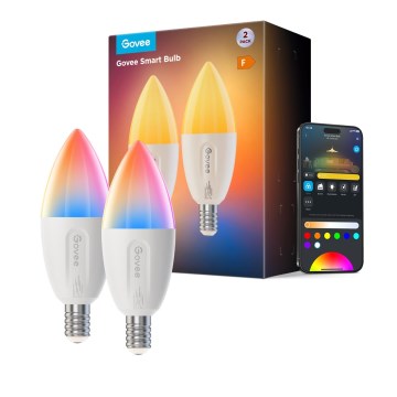 2er-Set dimmbarer LED-RGBWW-Glühbirnen MATTER E14/5W/230V 2700-6500K Wi-Fi - Govee