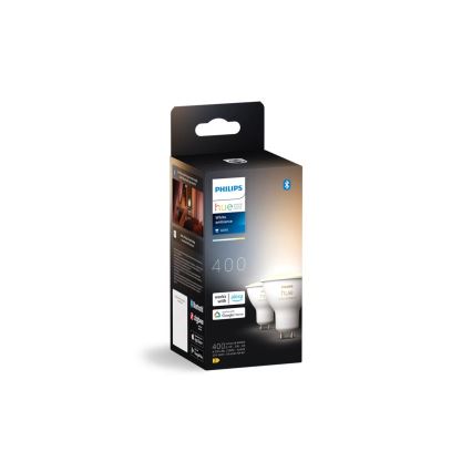 2er-Set dimmbares LED-Leuchtmittel Philips Hue WHITE AMBIANCE GU10/4,2W/230V 2200-6500K + Hue bridge