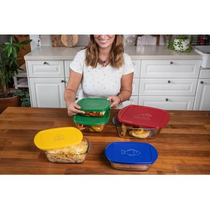 2er-Set Glasbehälter für Lebensmittel PYREX 1,2/2,5 l