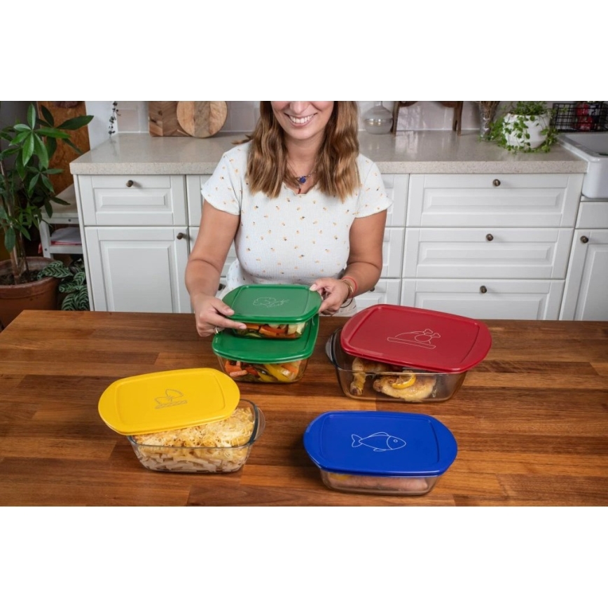 2er-Set Glasbehälter für Lebensmittel PYREX 1,2/2,5 l
