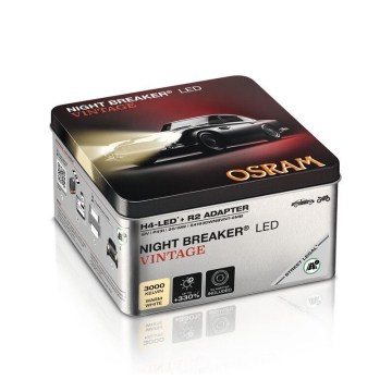 2er-Set LED-Autolampe NIGHT BREAKER VINTAGE H4 P43t/20W/12V 3000 K - Osram
