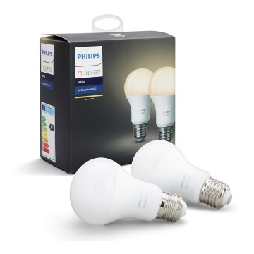 2er SET -  LED dimmbare Glühbirnen Philips Hue WHITE E27/9W/230V