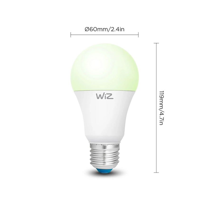 2er-Set dimmbare LED-RGBW-Lampe A60 E27/9W/230V 2200-6500K Wi-Fi + Fernbedienung - WiZ
