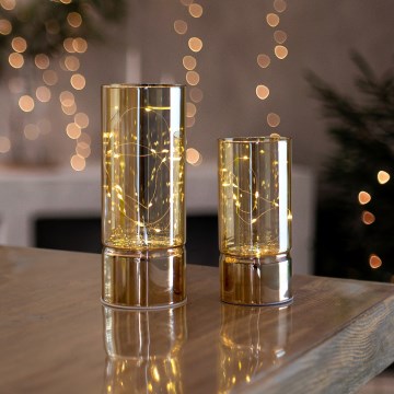 2er-Set LED-Weihnachtsbeleuchtung 20xLED+10xLED/2xAA+3xAA warmweiß