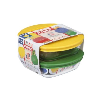 2er-Set PYREX Glas-Aufbewahrungsdosen für Lebensmittel, 0,3 l