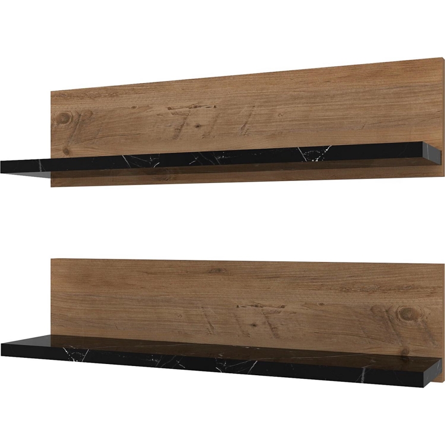 2er-Set SHELFIE-Regale Kiefer/Schwarz