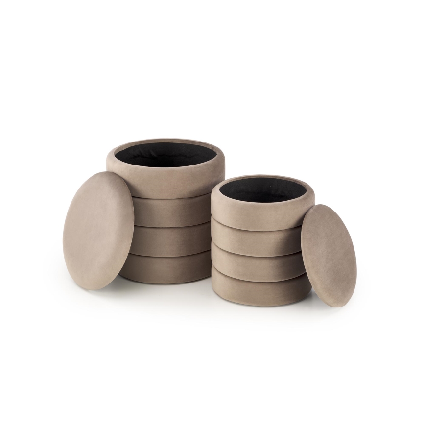 2er-Set Sitzhocker PAX Ø 33/40 cm, taupe