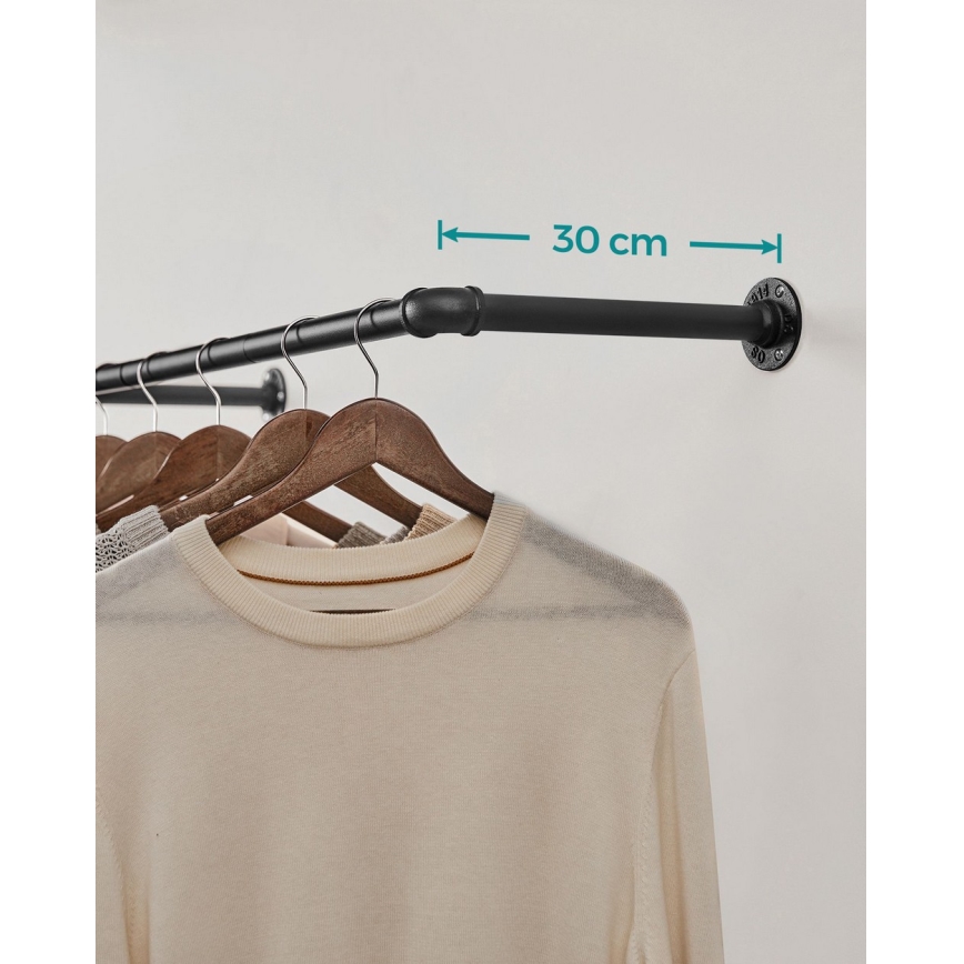 2er-Set Wandgarderobe LINEA für Kleiderbügel, schwarz