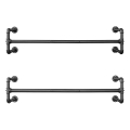 2er-Set Wandhalter für Kleiderbügel LINEA, schwarz