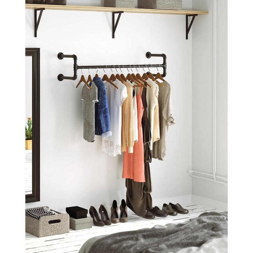 2er-Set Wandhalter für Kleiderbügel LINEA, schwarz