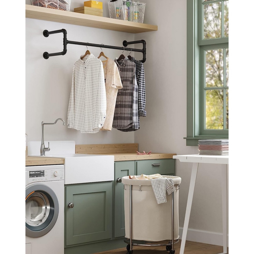 2er-Set Wandhalter für Kleiderbügel LINEA, schwarz