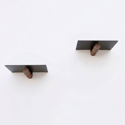 2er-Set Wandregal 15 × 21 cm schwarz