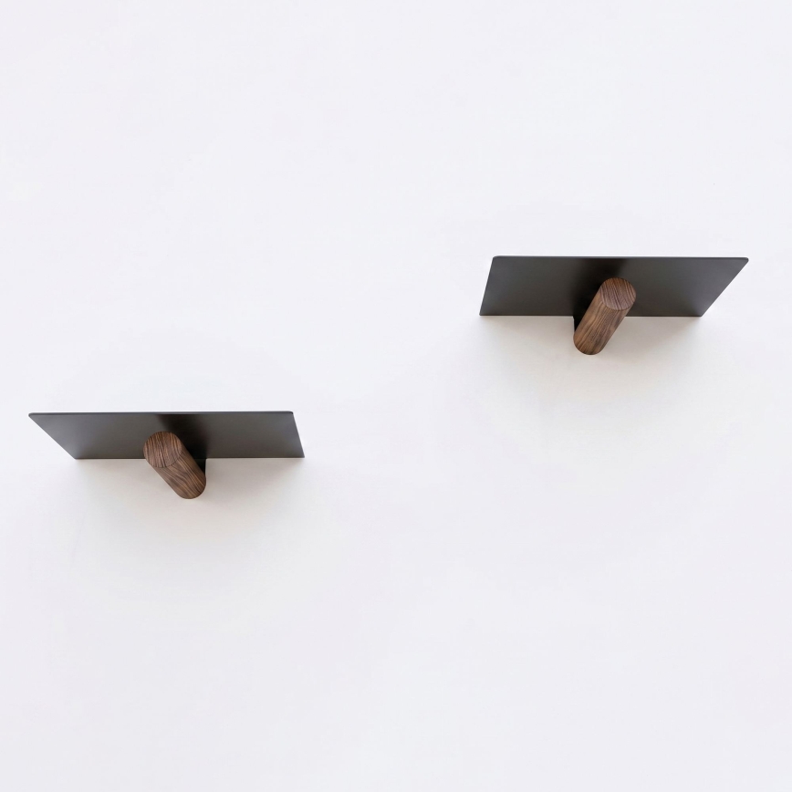 2er-Set Wandregal 15 × 21 cm schwarz