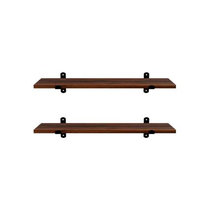 2er-Set Wandregale SHELFY, Braun/Schwarz