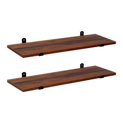 2er-Set Wandregale SHELFY, Braun/Schwarz