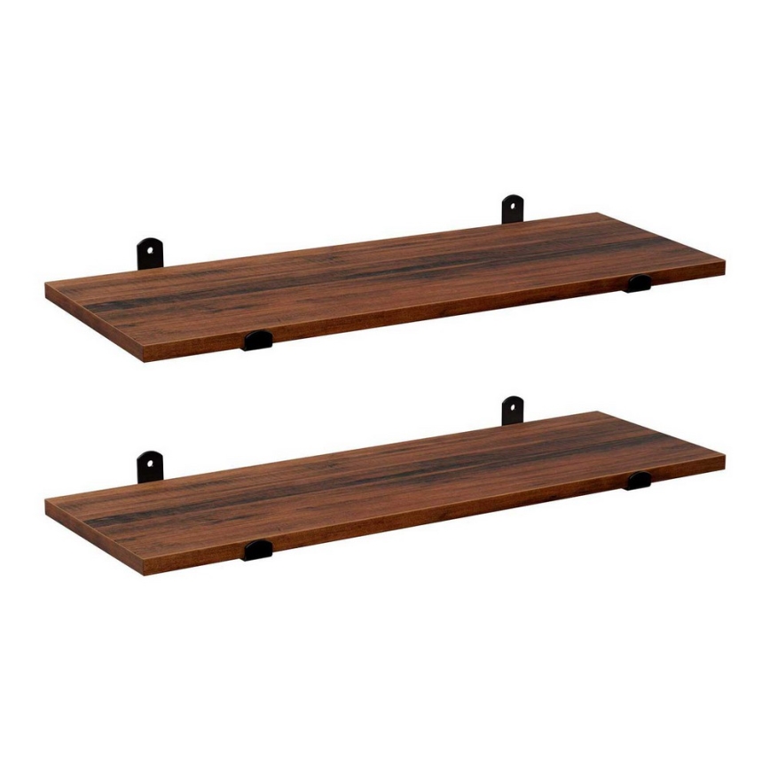 2er-Set Wandregale SHELFY, Braun/Schwarz