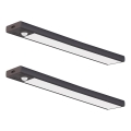 2er-Set wiederaufladbare LED-Möbelbeleuchtung mit Bewegungs- und Dämmerungssensor VIRO LED/1,2W/3,7V 800 mAh 3000/4000/6500K 30 cm schwarz