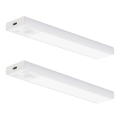 2er-Set wiederaufladbare LED-Möbelbeleuchtung mit Bewegungs- und Dämmerungssensor VIRO LED/1W/3,7V 800 mAh 3000/4000/6500K 20 cm weiß