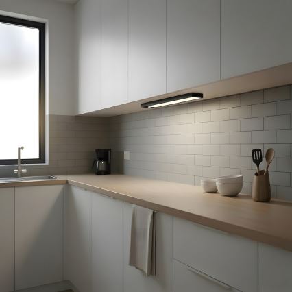 2er-Set wiederaufladbare LED-Möbelbeleuchtung mit Bewegungs- und Dämmerungssensor VIRO LED/1,2W/3,7V 800 mAh 3000/4000/6500K 30 cm schwarz