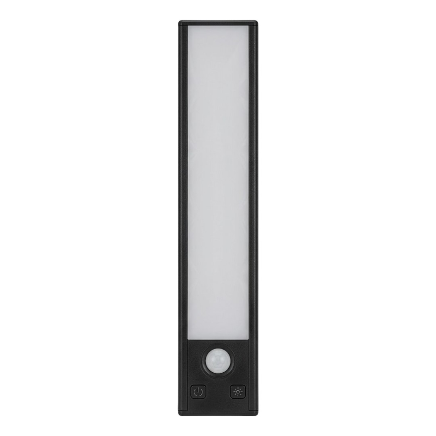 SET 2x wiederaufladbare LED-Möbelbeleuchtung mit Bewegungs- und Dämmerungssensor VIRO LED/1W/3,7V 800 mAh 3000/4000/6500K 20 cm schwarz