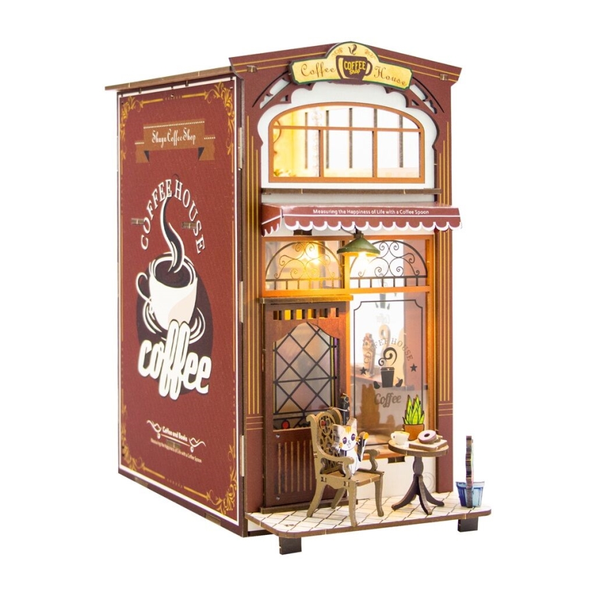 2Kids Toys - 3D-Puzzle LED-Buchstütze Café 2xAAA