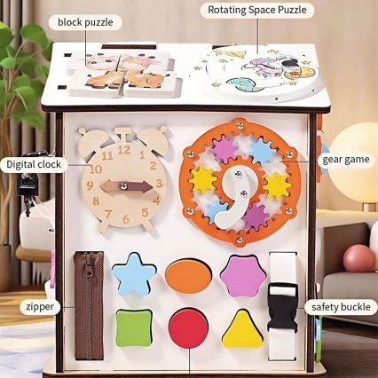 2Kids Toys - Beschäftigungsbrett Häuschen, weiß