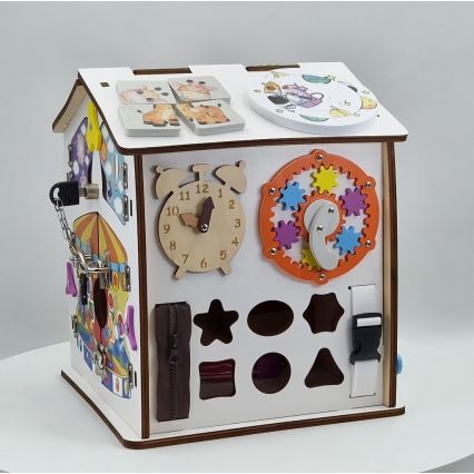 2Kids Toys - Beschäftigungsbrett Häuschen, weiß