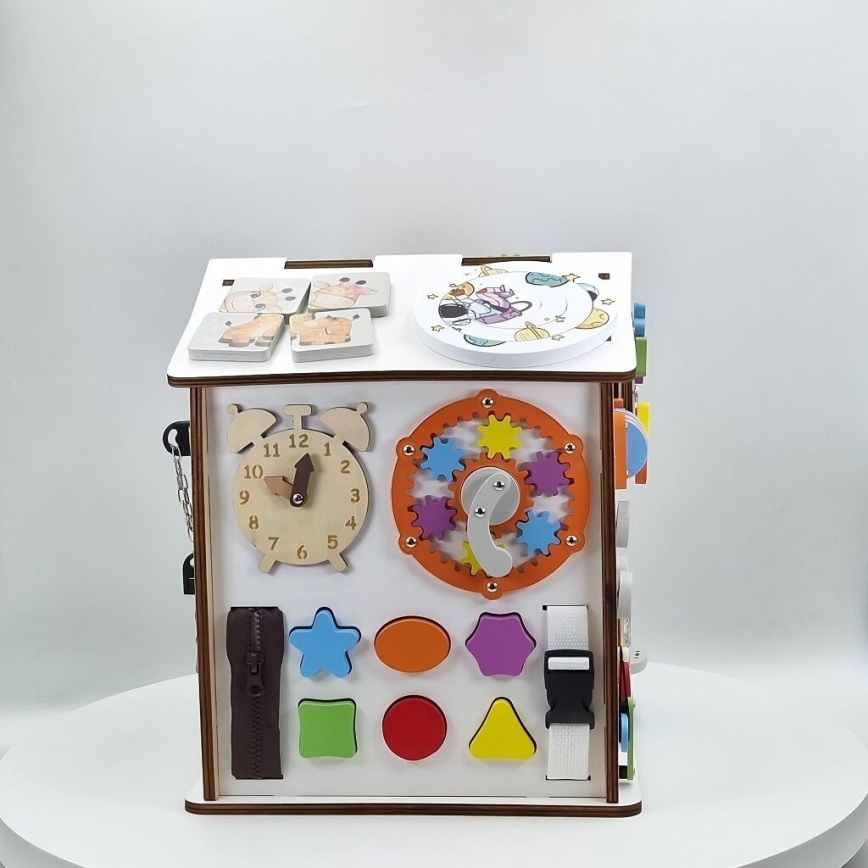 2Kids Toys - Beschäftigungsbrett Häuschen, weiß